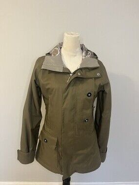 Burton Size S Dry Ride Snowboard Ski Snow Coat Olive Green Side Button